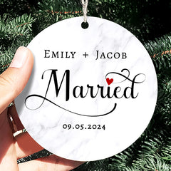 Custom Married Ornament | Personalized Wedding Gift