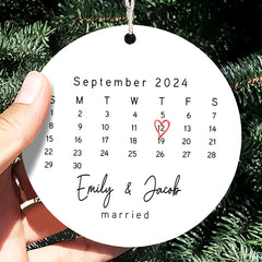 Custom Married Ornament | Wedding Date Ornament
