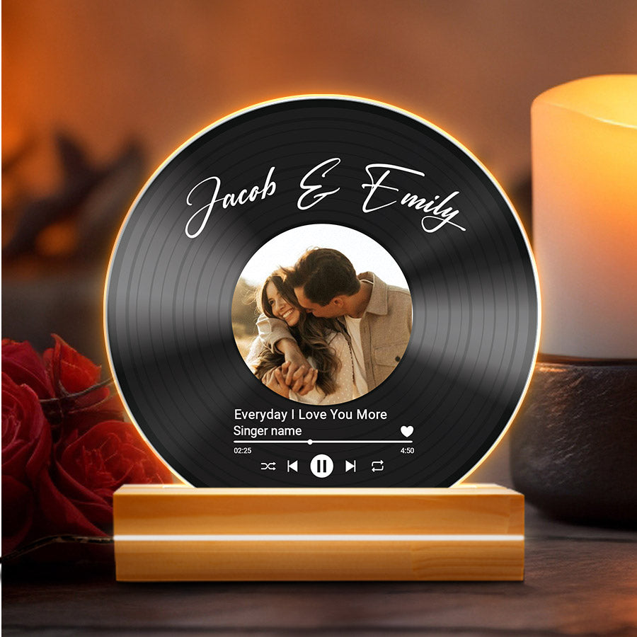 Men’s Personalized Valentines Gifts | Custom Vinyl Record Plaque