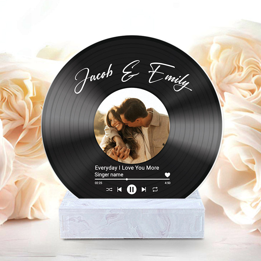Men’s Personalized Valentines Gifts | Custom Vinyl Record Plaque