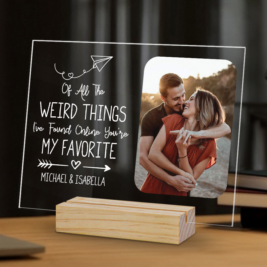 Men’s Personalized Valentines Gifts | Custom Photo Acrylic Plaque Led Night Light