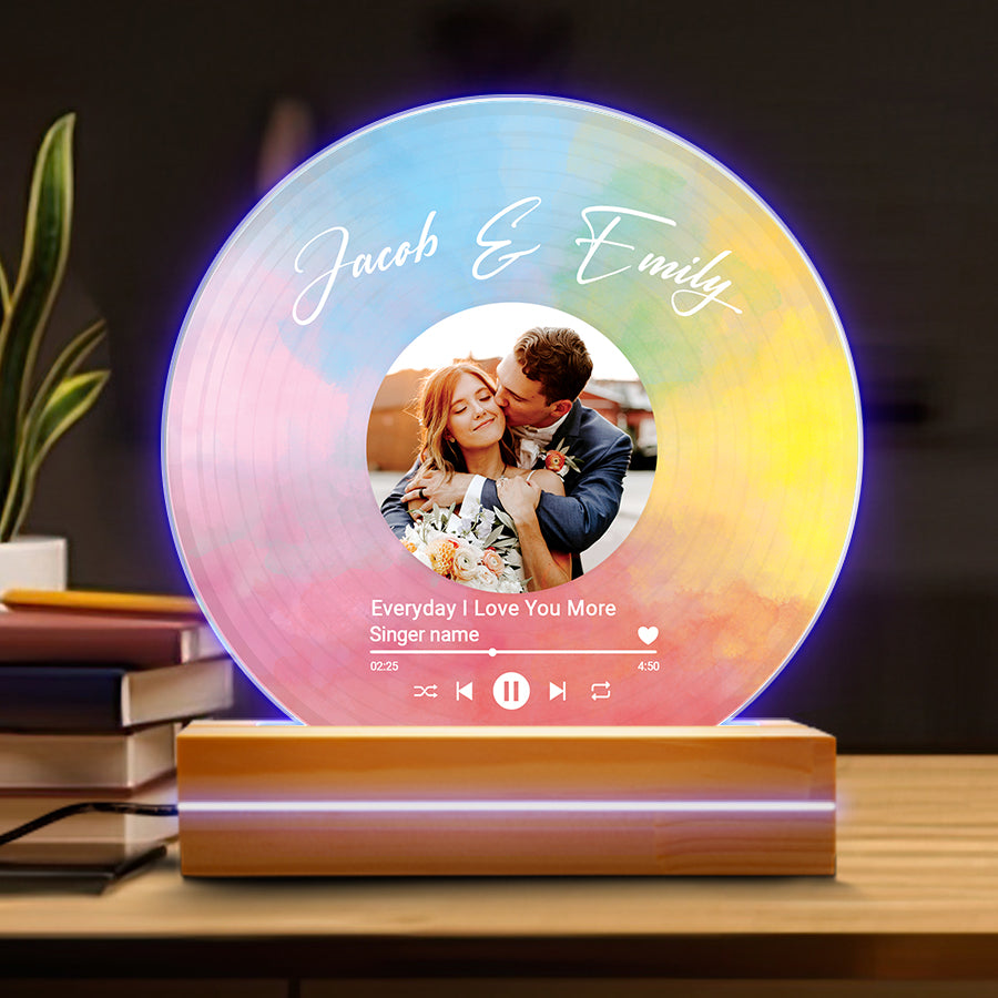 Mens Personalized Valentines Gifts | Custom Vinyl Record Plaque