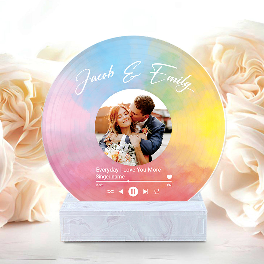 Mens Personalized Valentines Gifts | Custom Vinyl Record Plaque
