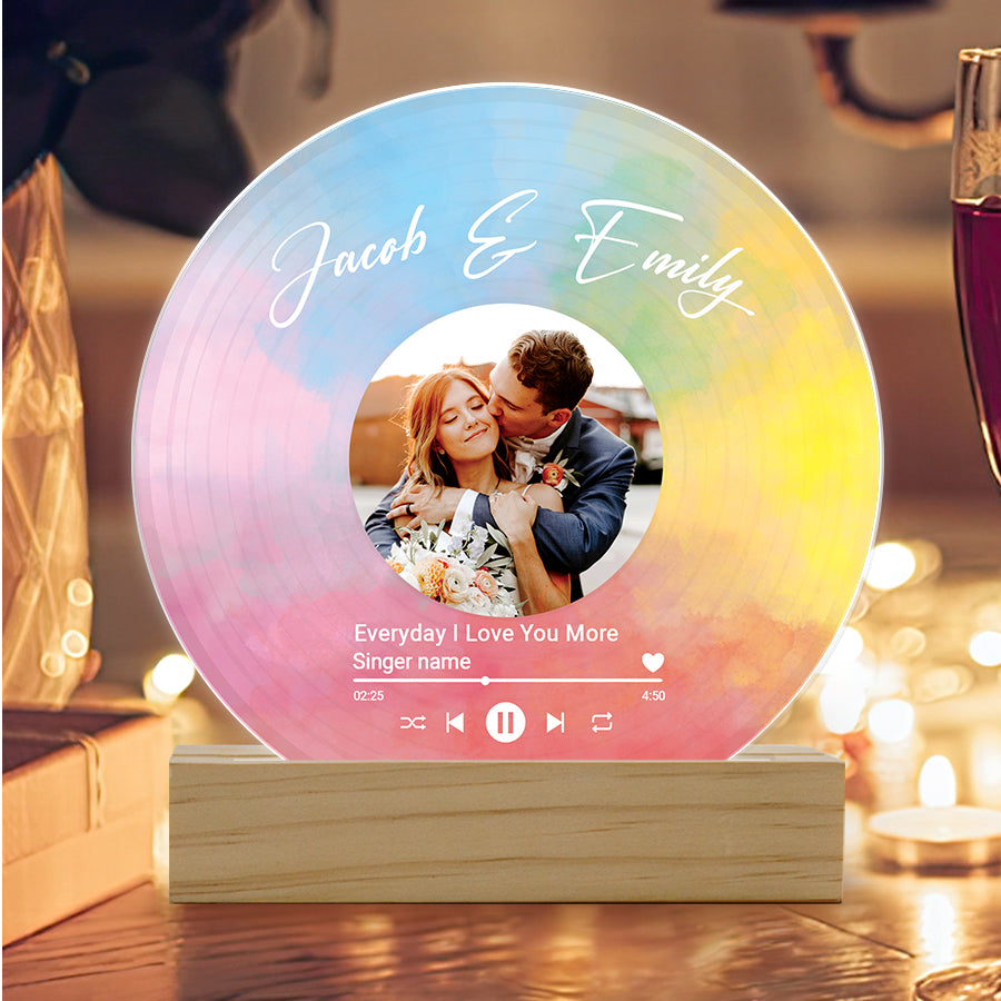 Mens Personalized Valentines Gifts | Custom Vinyl Record Plaque