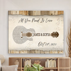 Mens Personalized Valentines Gifts | Custom Song Lyrics on Cavas