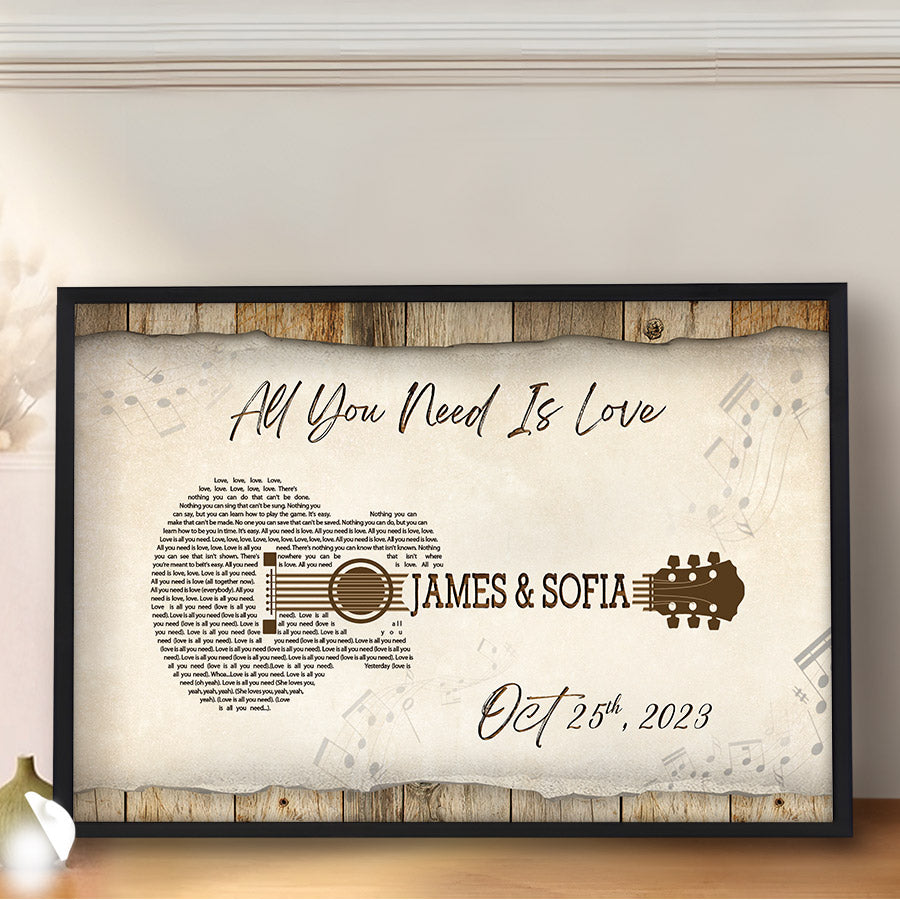 Mens Personalized Valentines Gifts | Custom Song Lyrics on Cavas