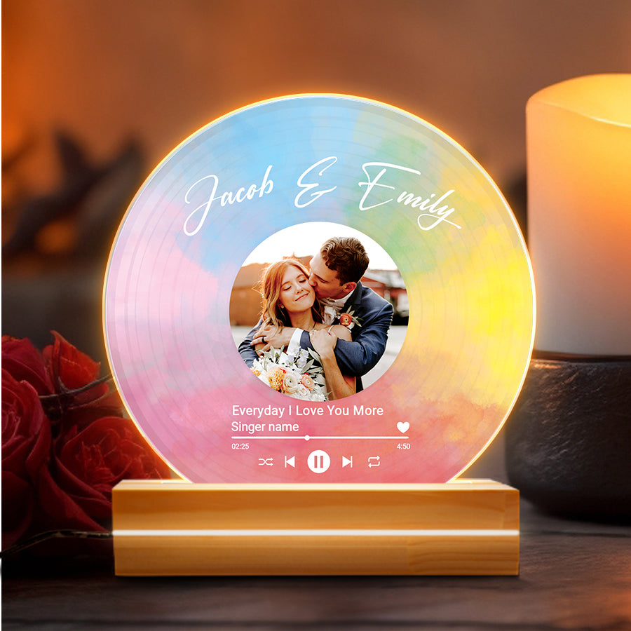 Mens Personalized Valentines Gifts | Custom Vinyl Record Plaque