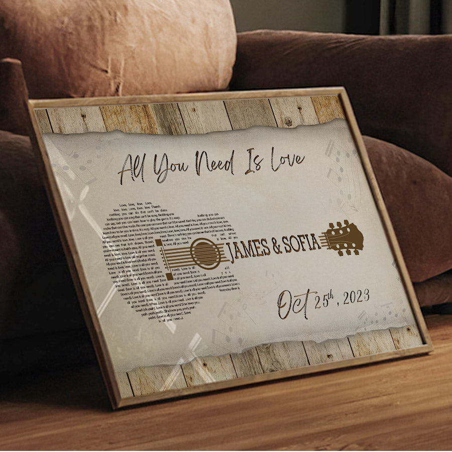Mens Personalized Valentines Gifts | Custom Song Lyrics on Cavas