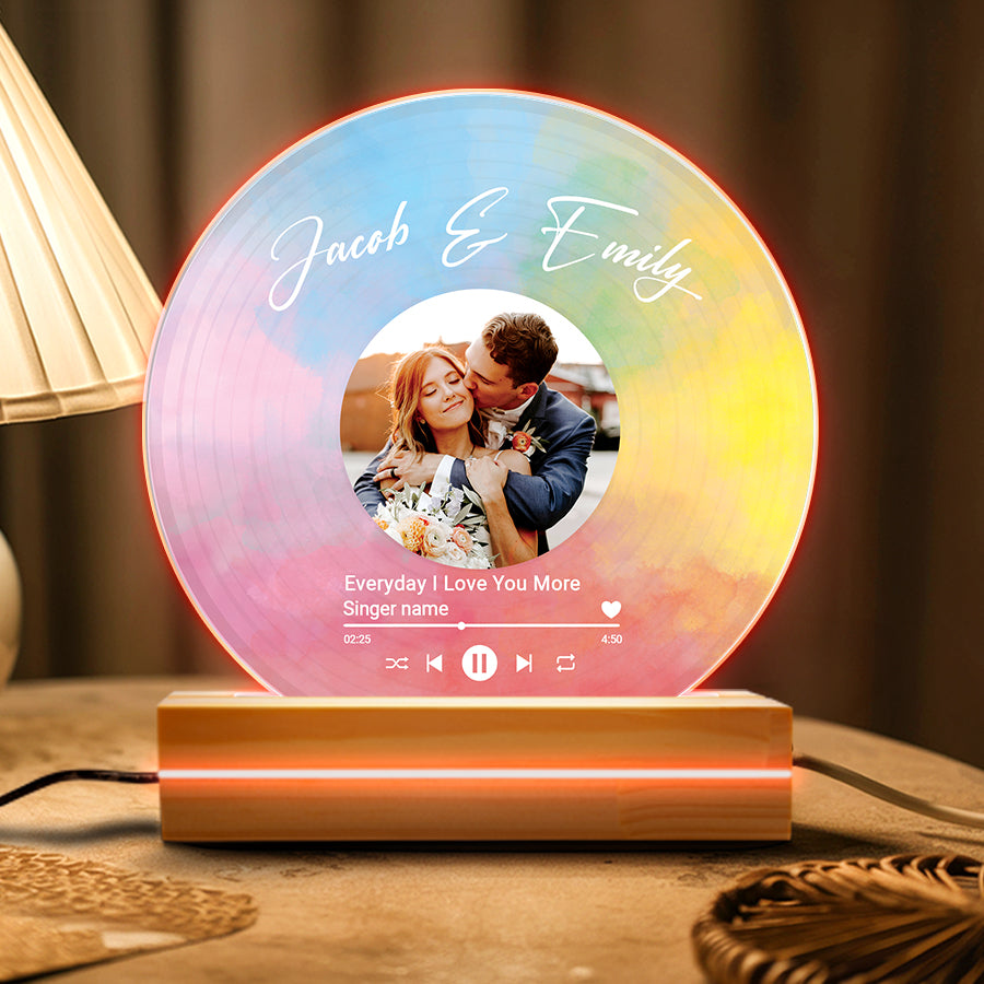 Mens Personalized Valentines Gifts | Custom Vinyl Record Plaque