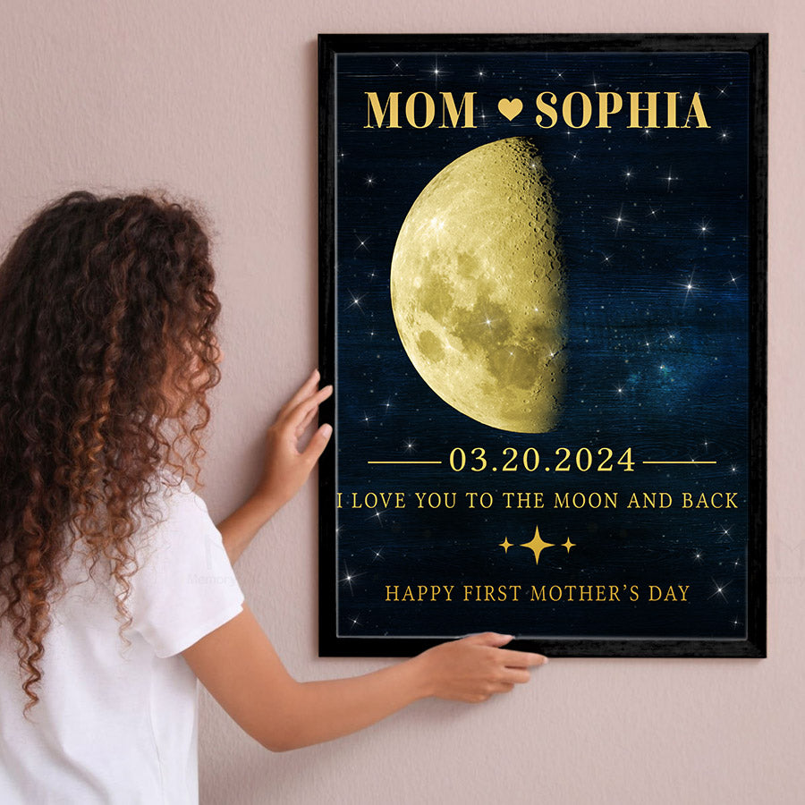 Mother's Day Gifts For First Time Moms | Moon Phase Wall Art Canvas Prints For Mother's Day