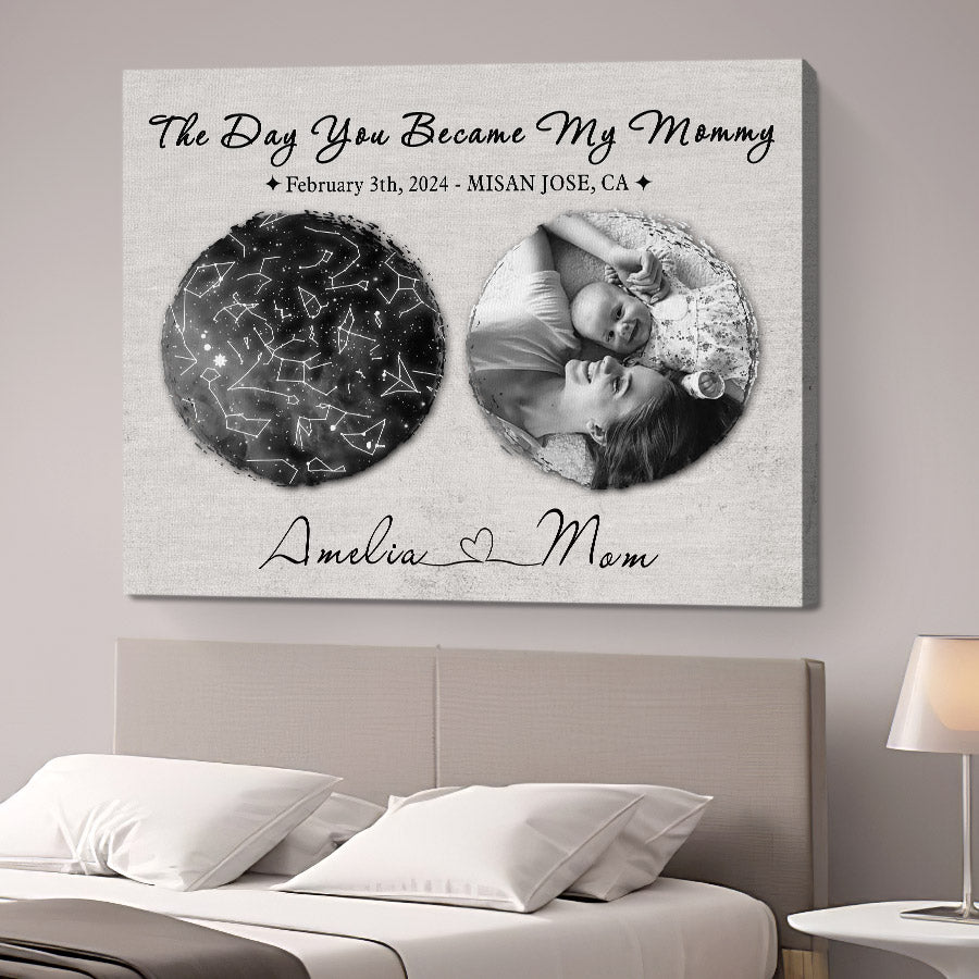 Mother’s Day Gifts For First Time Moms | Custom Star Map Mother’s Day Canvas Art