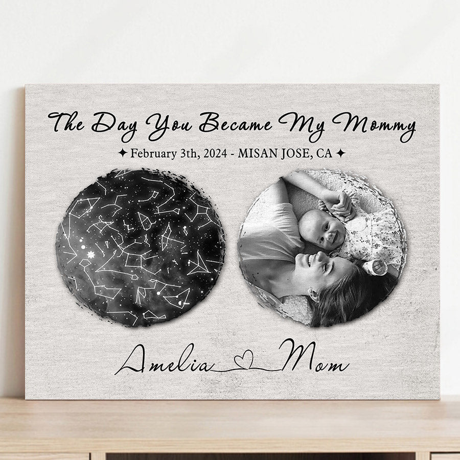 Mother’s Day Gifts For First Time Moms | Custom Star Map Mother’s Day Canvas Art
