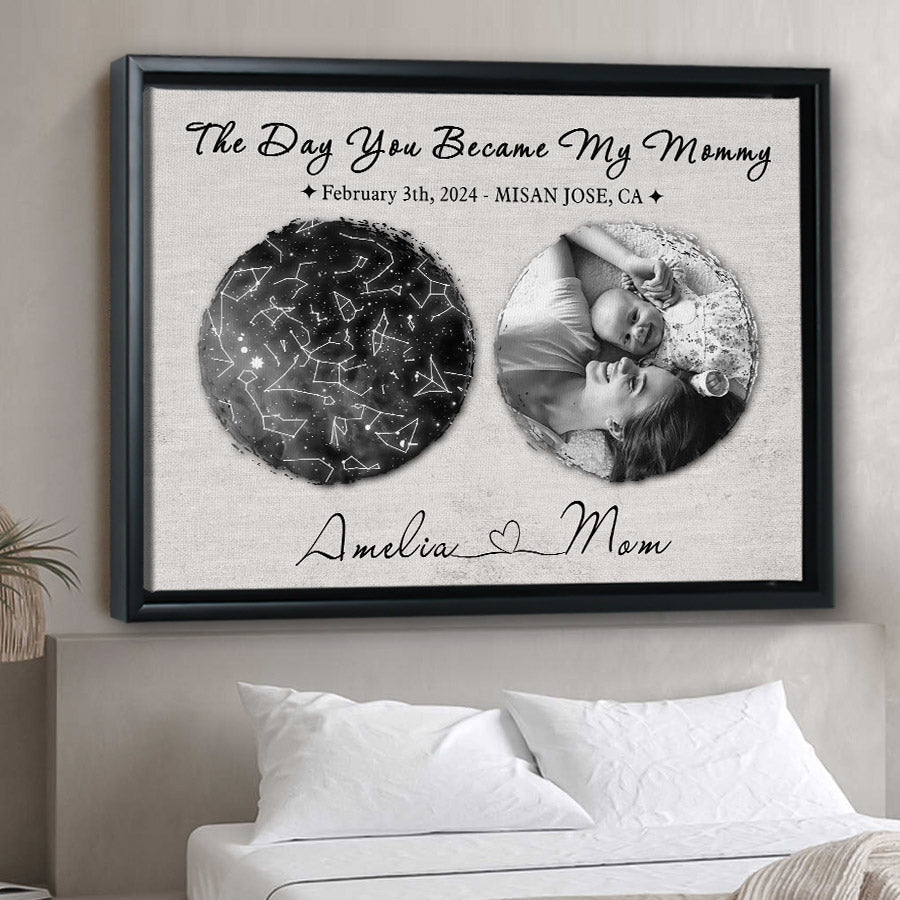 Mother’s Day Gifts For First Time Moms | Custom Star Map Mother’s Day Canvas Art