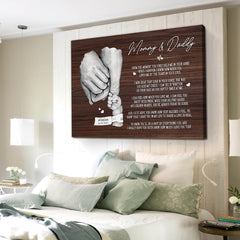 Mother’s Day Gifts For New Moms | Personalized Hand Art Fist Bump Canvas Print