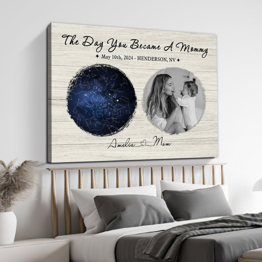 Mother’s Day Gifts For New Moms | Custom Star Map Canvas Prints For Mother’s Day