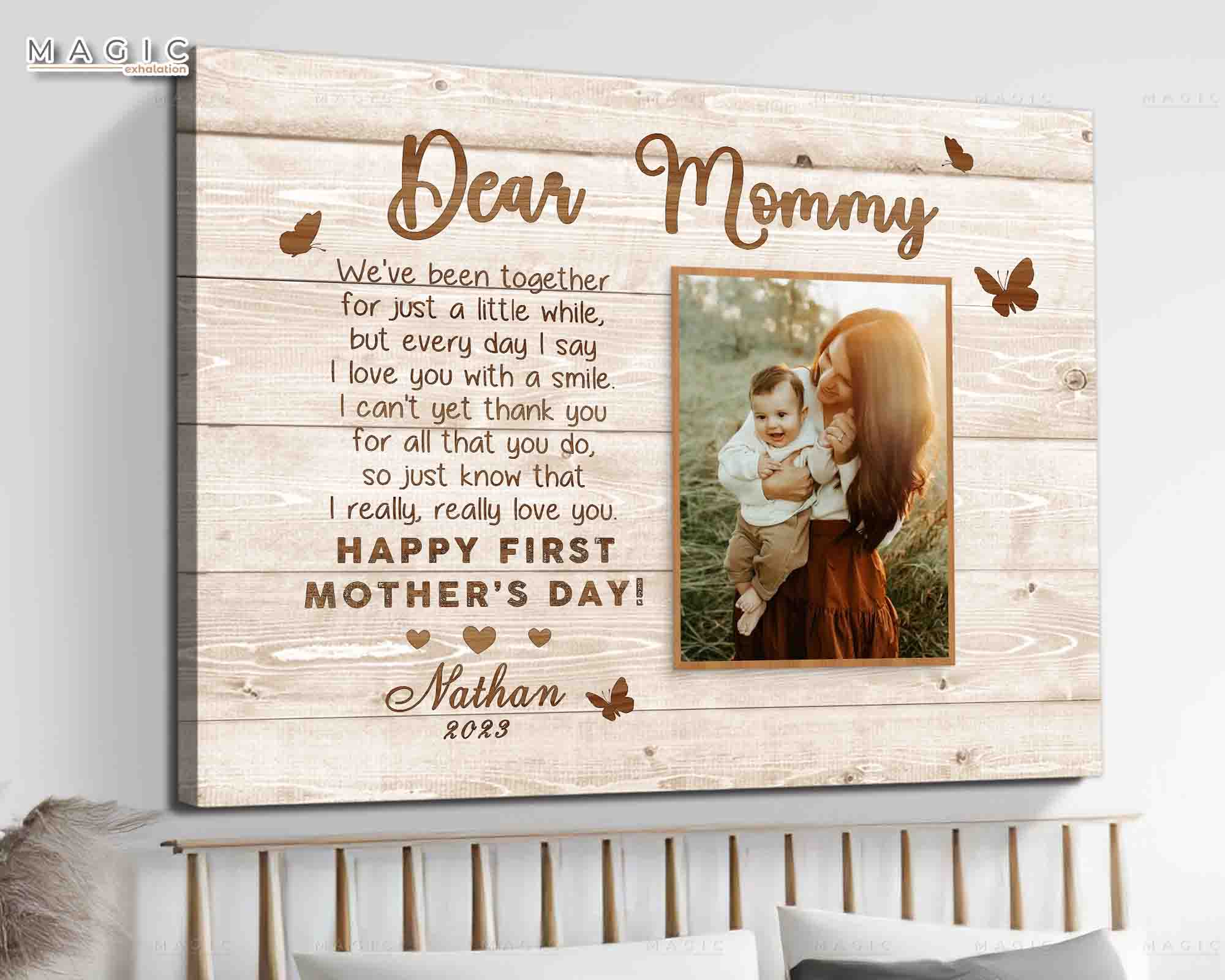 Mothers Day Gift For New Mom | Custom Photo Mothers Day Canvas Art