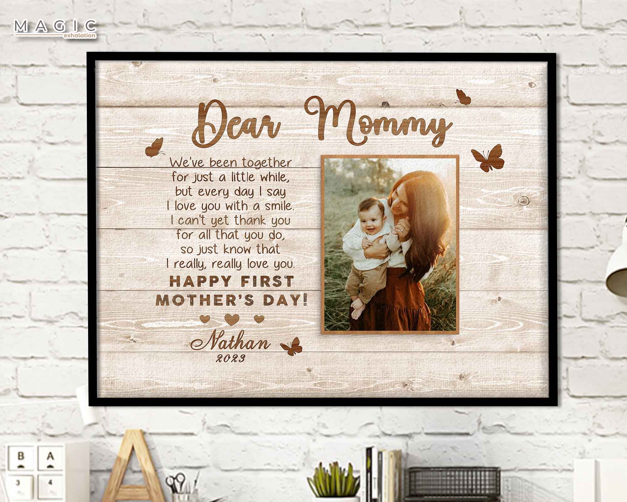 Mothers Day Gift For New Mom | Custom Photo Mothers Day Canvas Art