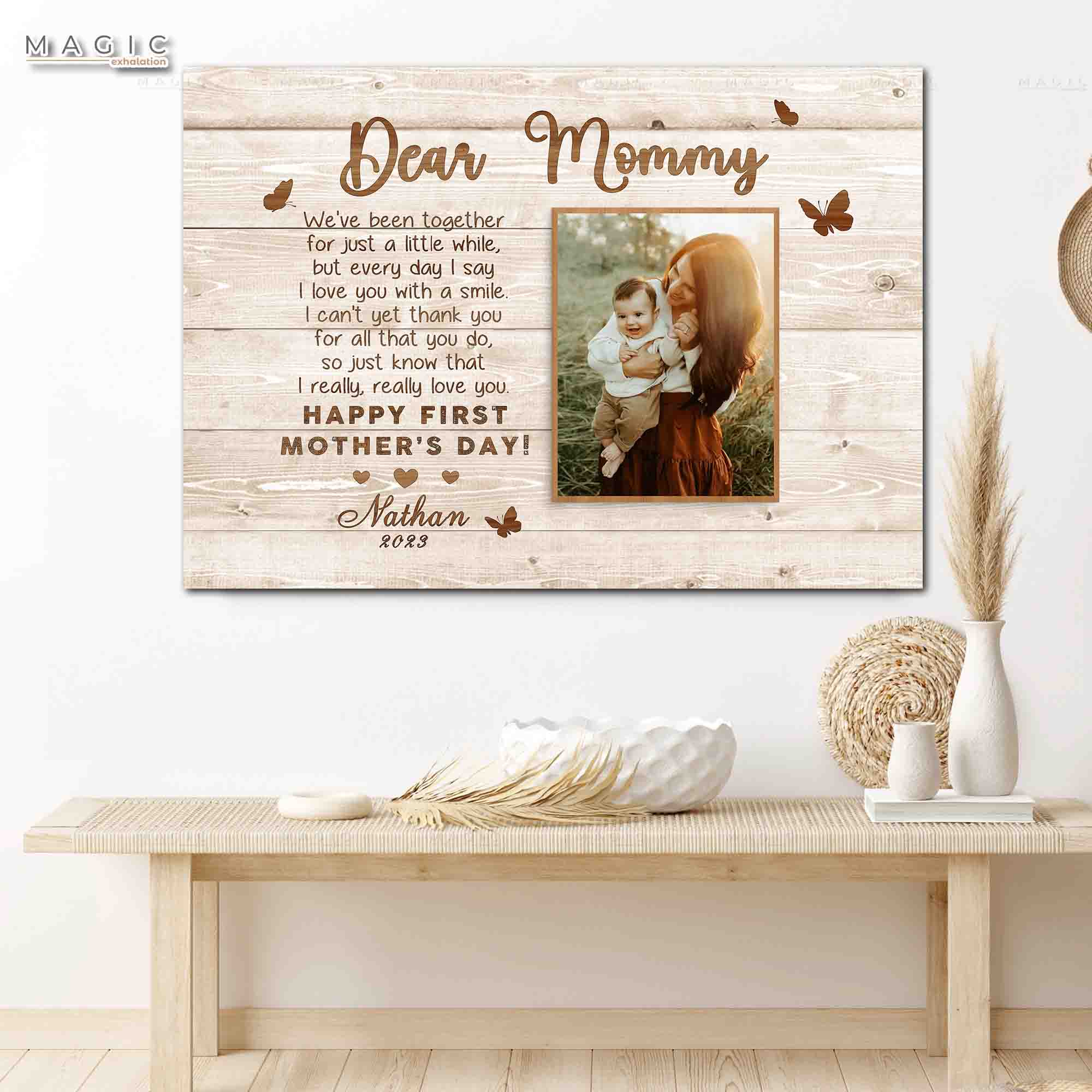 Mothers Day Gift For New Mom | Custom Photo Mothers Day Canvas Art
