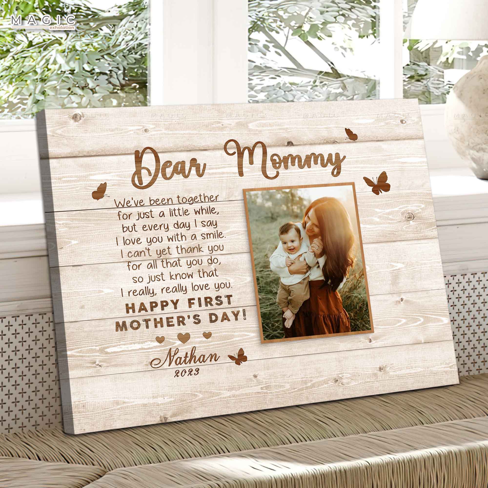 Mothers Day Gift For New Mom | Custom Photo Mothers Day Canvas Art