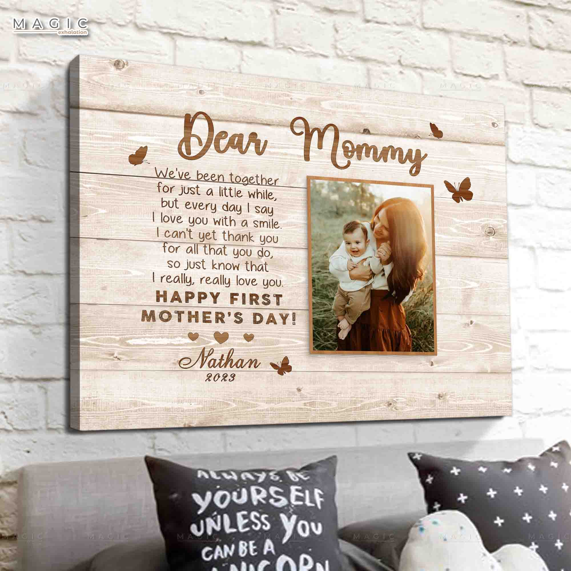 Mothers Day Gift For New Mom | Custom Photo Mothers Day Canvas Art
