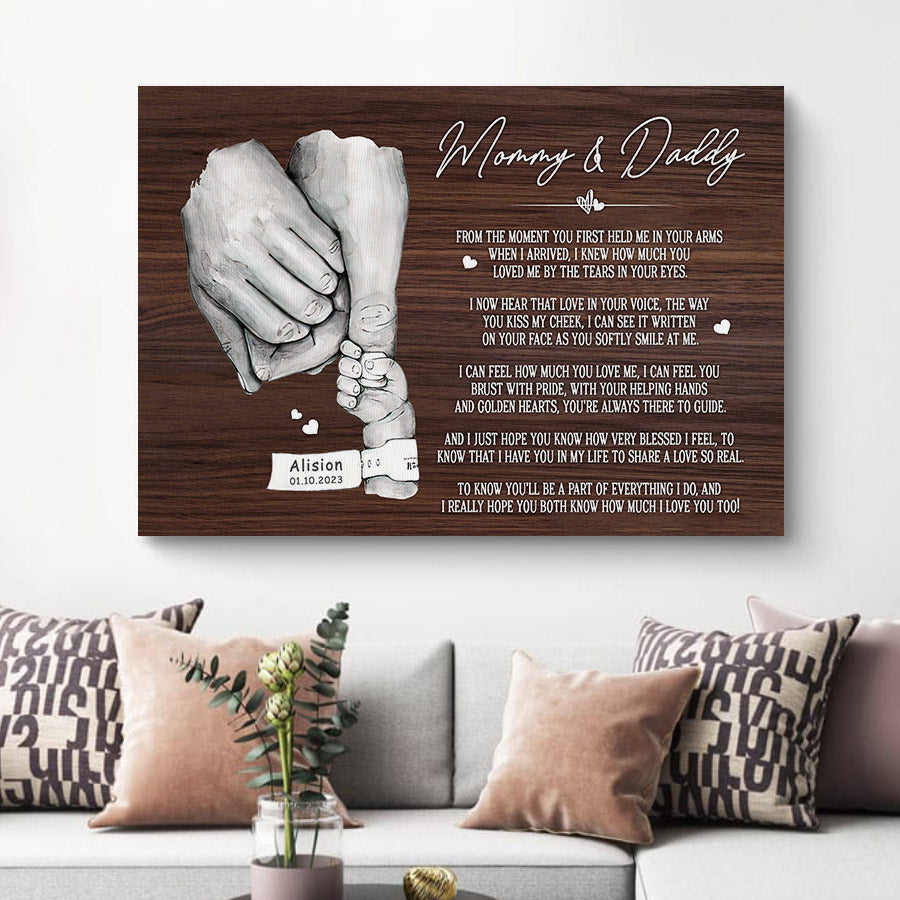 Mothers Day Gift For New Mom | Personalized Gift For New Mom Canvas Wall Art