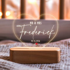 Mr and Mrs Night Light | Custom Mr and Ms Plaque