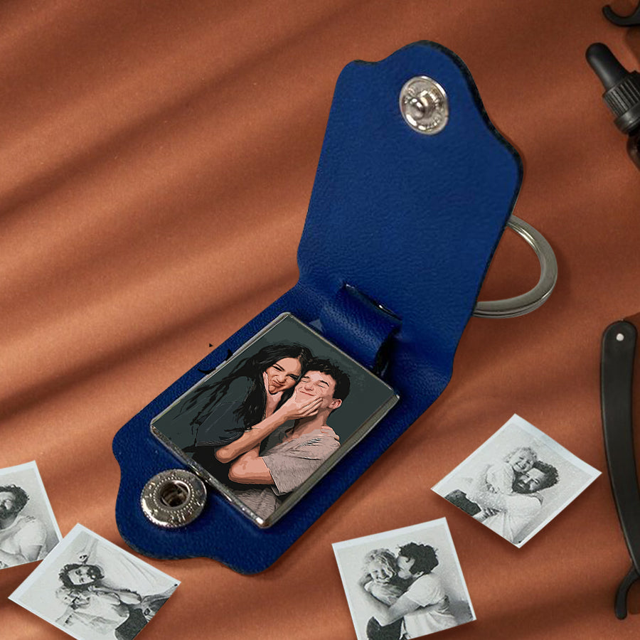 Personalised Boyfriend Valentines Gifts | Custom Leather Keychain