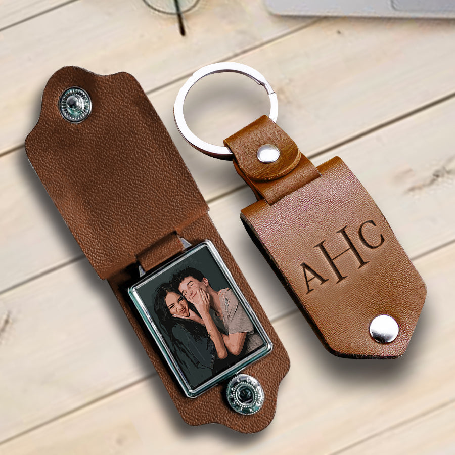 Personalised Boyfriend Valentines Gifts | Custom Leather Keychain