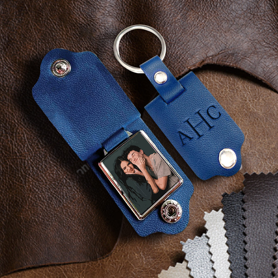 Personalised Boyfriend Valentines Gifts | Custom Leather Keychain
