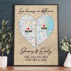 Personalised Boyfriend Valentines Gifts | Custom Map Prints