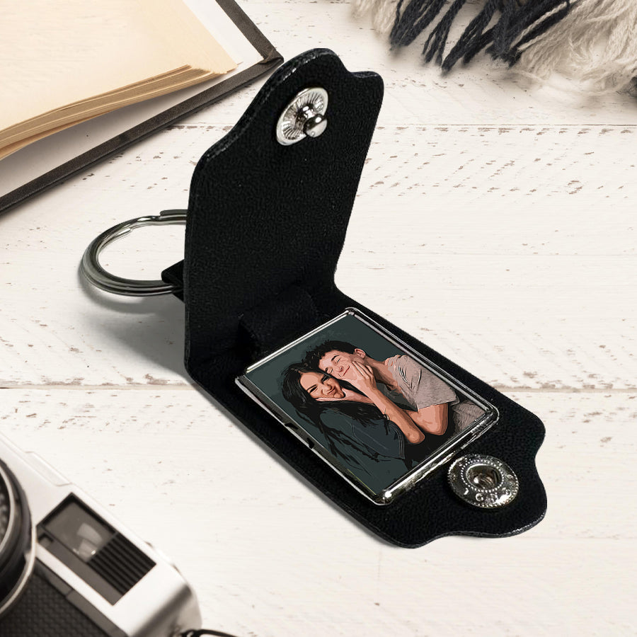 Personalised Boyfriend Valentines Gifts | Custom Leather Keychain