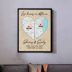 Personalised Boyfriend Valentines Gifts | Custom Map Prints