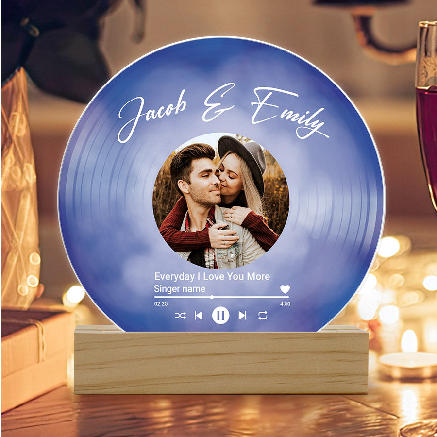 Personalised First Valentine Gift for Boyfriend Long Distance |  Vinyl Plaque