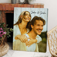 Personalised First Valentine Gift for Boyfriend Long Distance | Custom Photo Canvas Prints