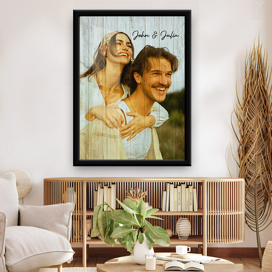 Personalised First Valentine Gift for Boyfriend Long Distance | Custom Photo Canvas Prints