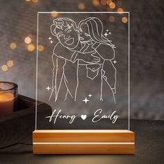 Personalised First Valentines Gift for Him | Custom Photo Night Light