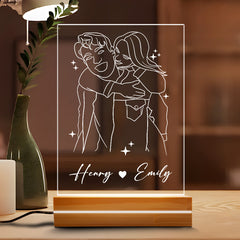 Personalised First Valentines Gift for Him | Custom Photo Night Light