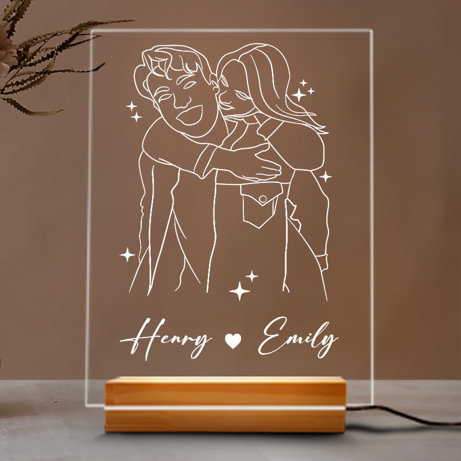 Personalised First Valentines Gift for Him | Custom Photo Night Light