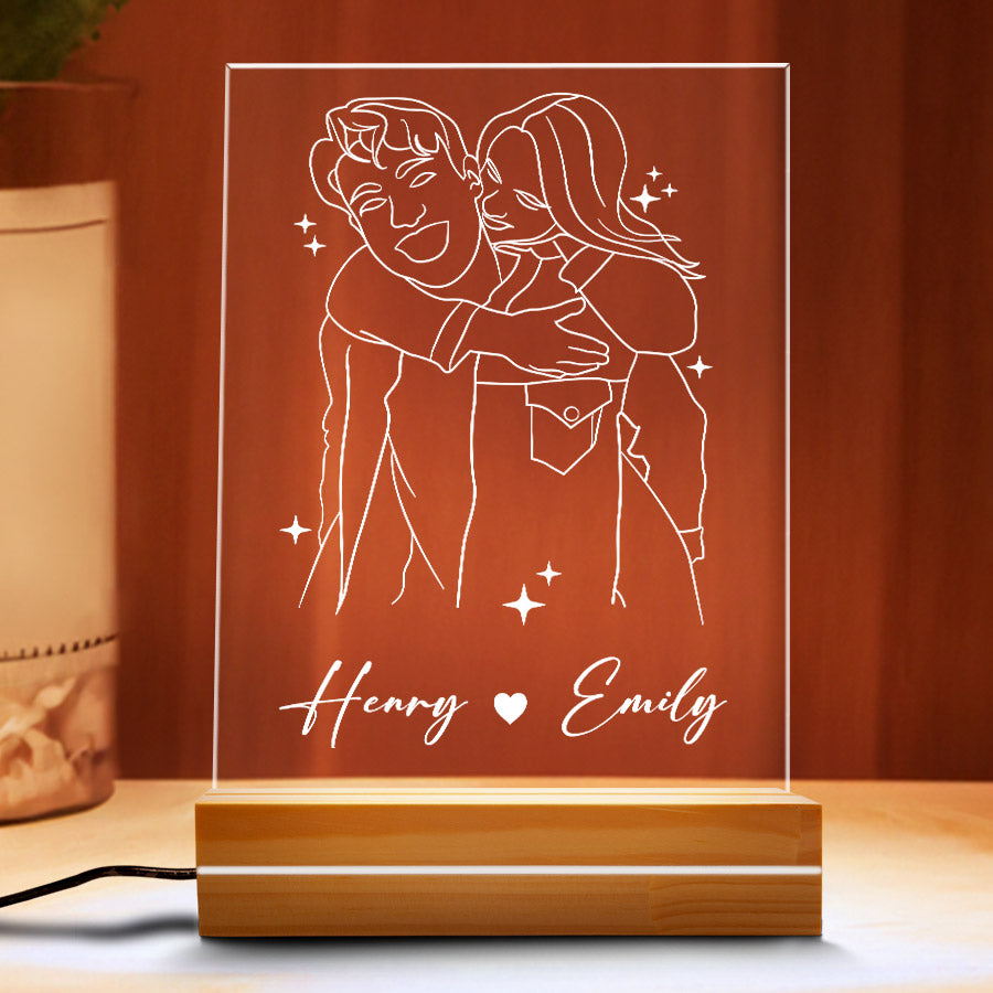 Personalised First Valentines Gift for Him | Custom Photo Night Light