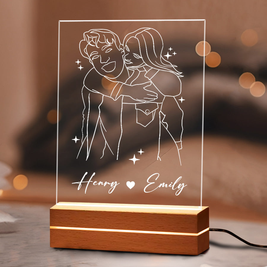 Personalised First Valentines Gift for Him | Custom Photo Night Light