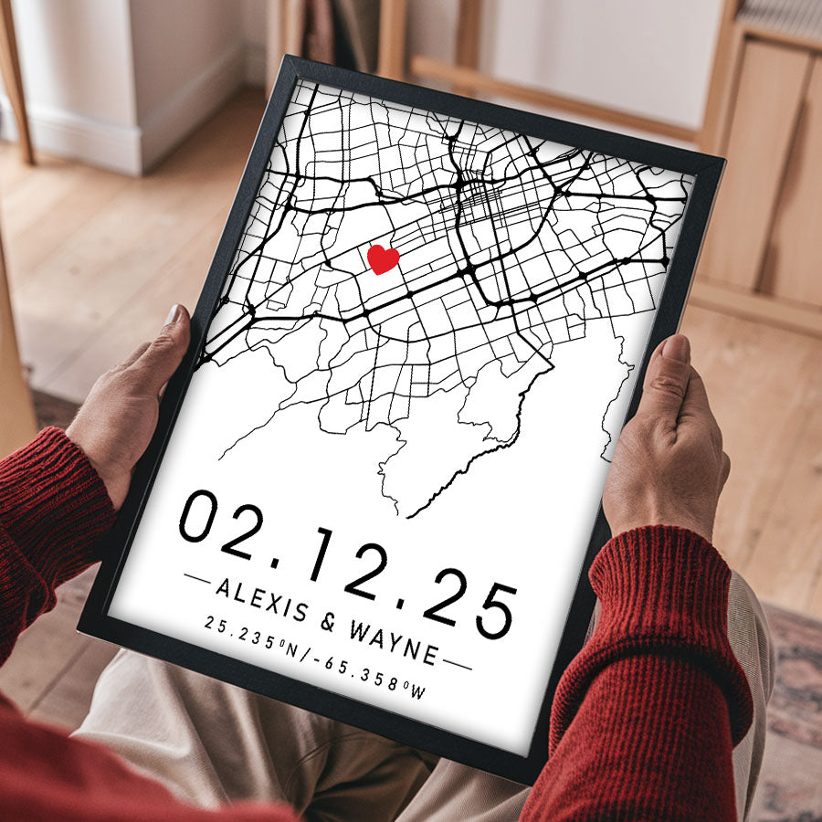 Personalised Gifts for Husband on Valentine’s Day | Custom Map Print
