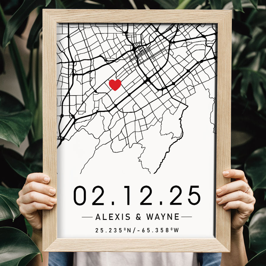 Personalised Gifts for Husband on Valentine’s Day | Custom Map Print