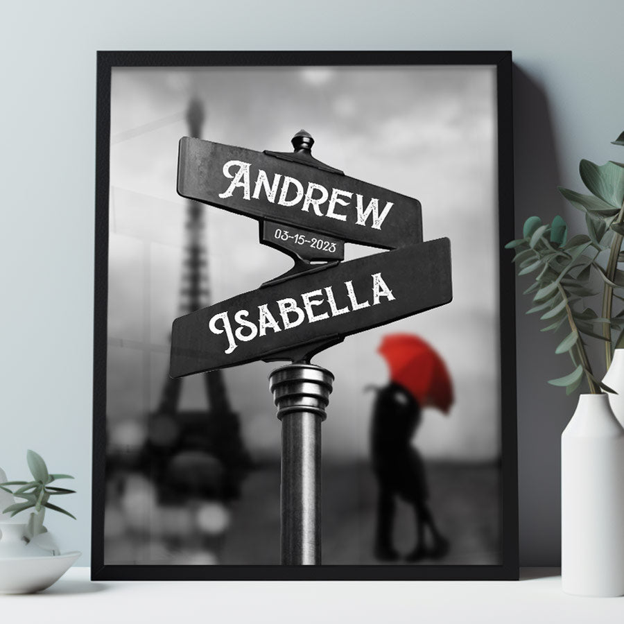 Personalised Gifts for Husband on Valentine’s Day | Personalized Street Sign Canvas