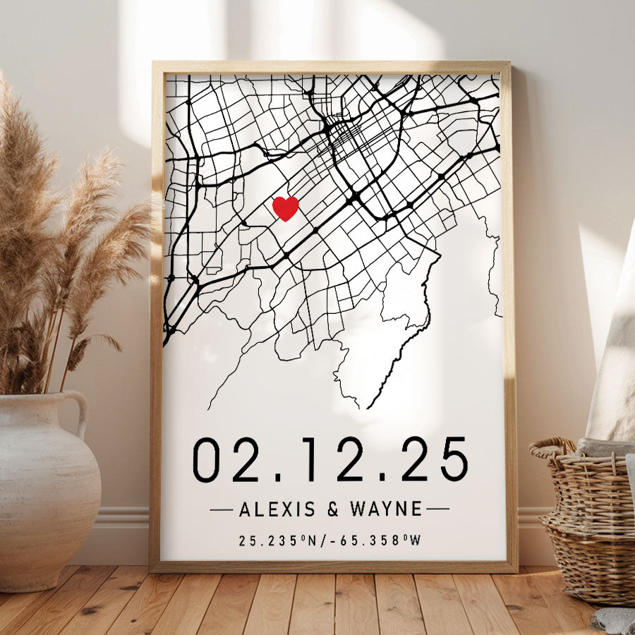 Personalised Gifts for Husband on Valentine’s Day | Custom Map Print