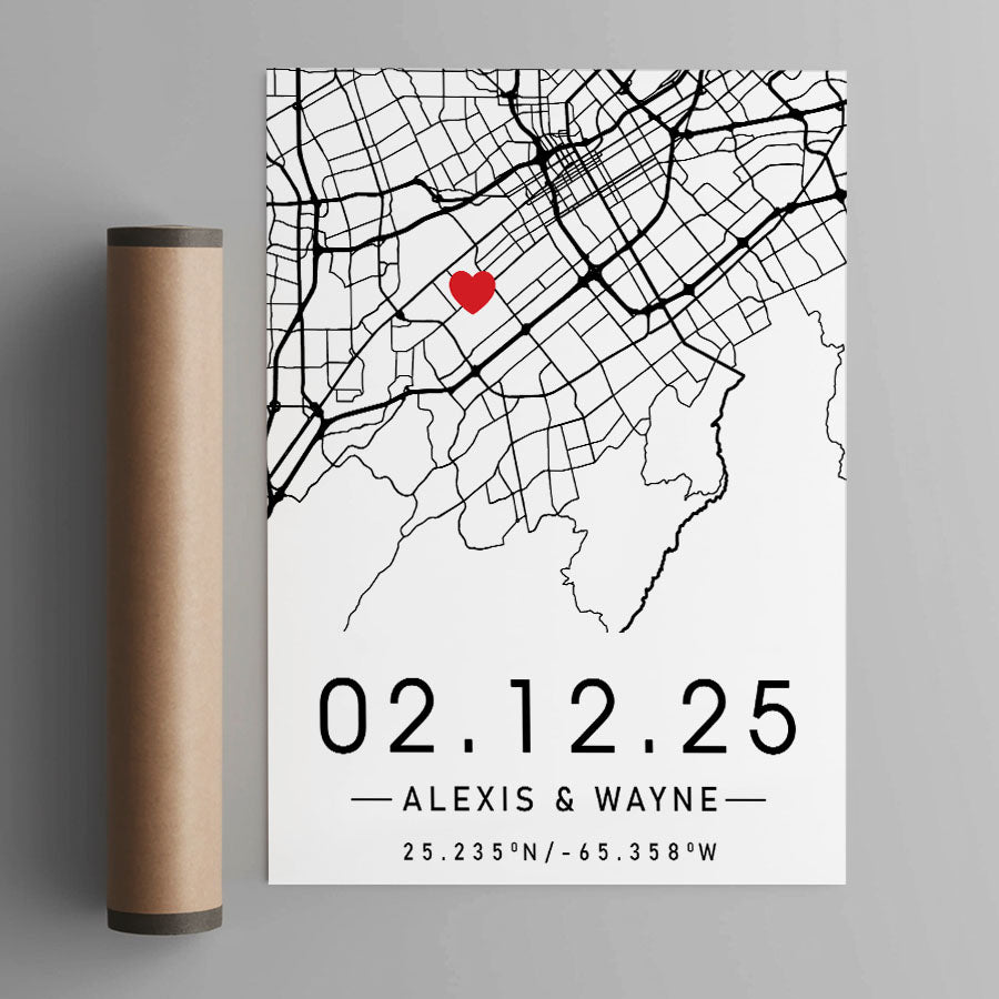 Personalised Gifts for Husband on Valentine’s Day | Custom Map Print