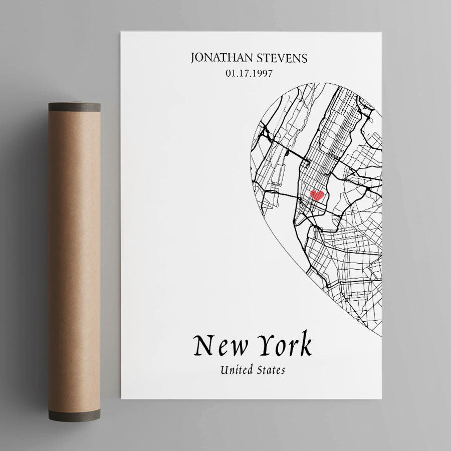 Personalised Valentine Gifts for Husband | Map Valentine