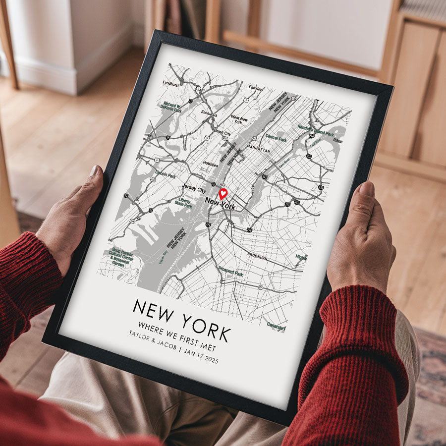 Personalised Valentine Gifts for Husband | Custom Map Print