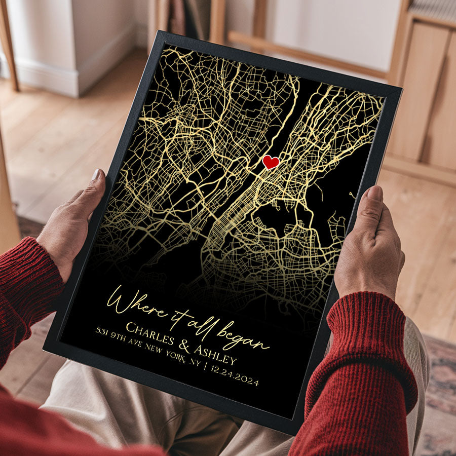 Personalised Valentine Gifts for Husband | Map Valentine's Day