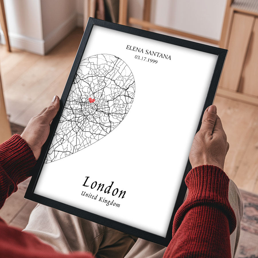 Personalised Valentine Gifts for Husband | Map Valentine