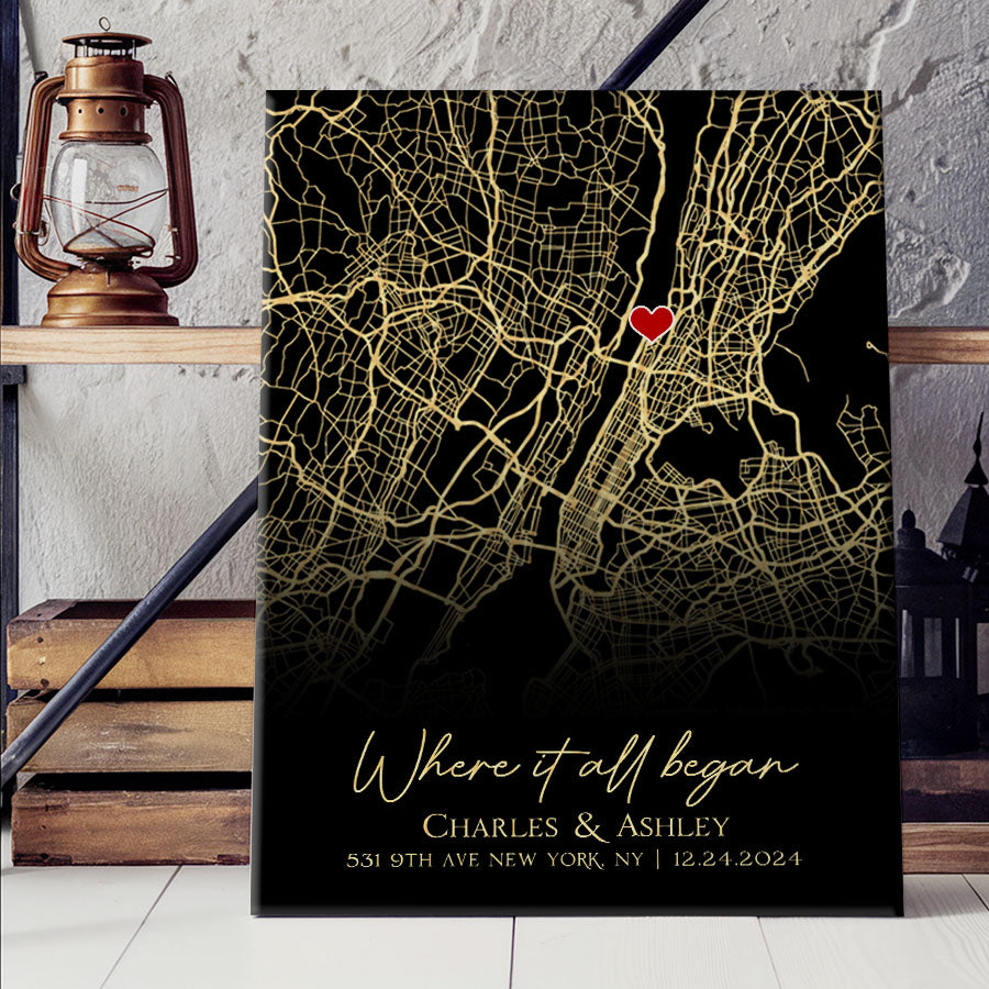 Personalised Valentine Gifts for Husband | Map Valentine's Day